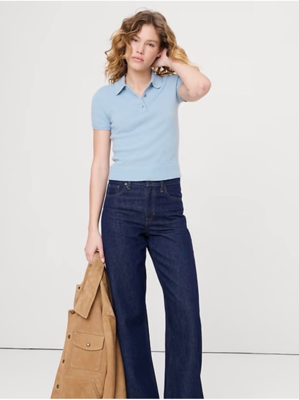 Banana Republic Navy Blue V-Neck Short Sleeve Sweater CASHMERE